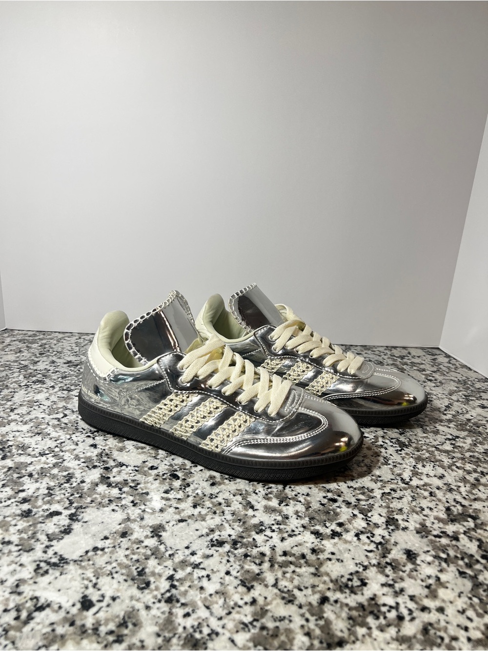 Silver Metallic Wales Bonner Inspired Sneakers Size 7.5